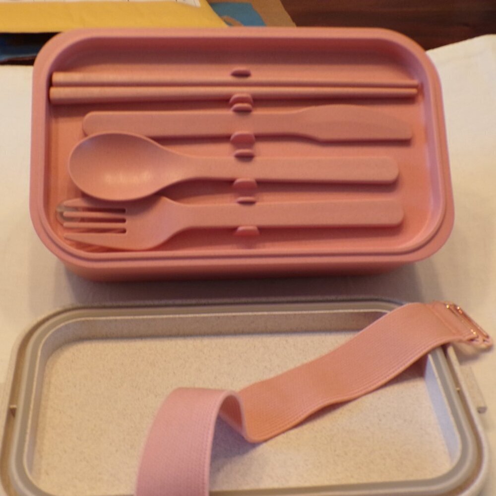 Our Place Layered Lunch Box with Clips + Utensils
